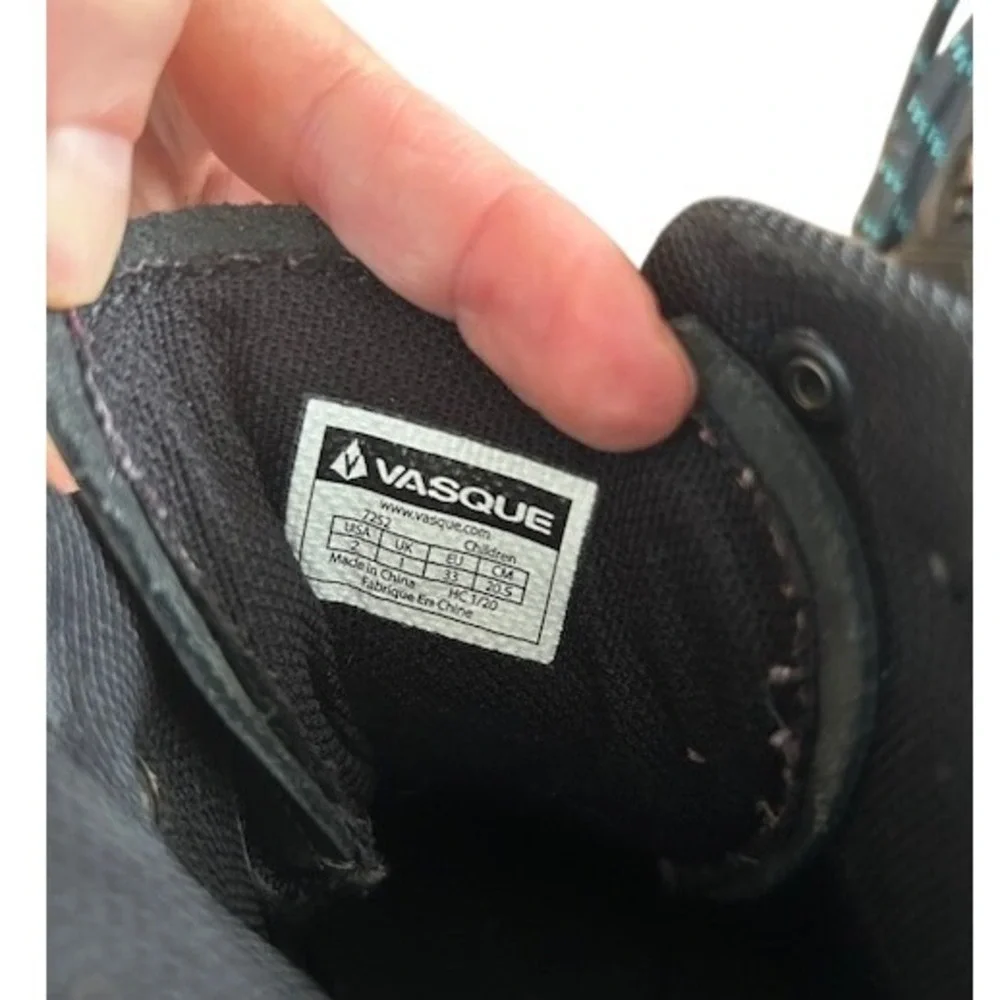 Vasque Kids AT UltraDry Hiking Boots Waterproof Gray Turquiose Lace Up Size‎ 2Y